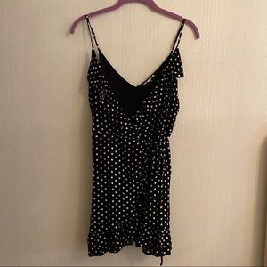 POLKA DOT MINI WRAP DRESS